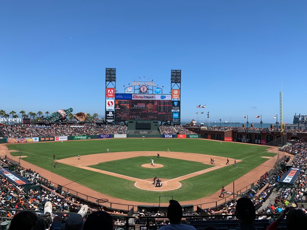 The view from section 216 at Oracle Park. 
